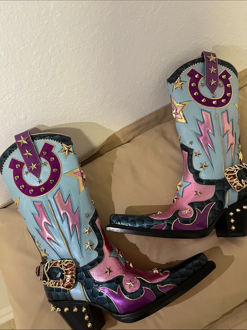 CHRISTIAN LOUBOUTIN KENNYWOOD ALTA WESTERN COWBOY BOOTS WOMEN SZ 7 NEW MEN SZ 36 - Picture 6 of 17
